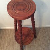 Scandinavian plant holder in solid wood turned from the 60s and 70s