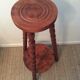 Scandinavian plant holder in solid wood turned from the 60s and 70s