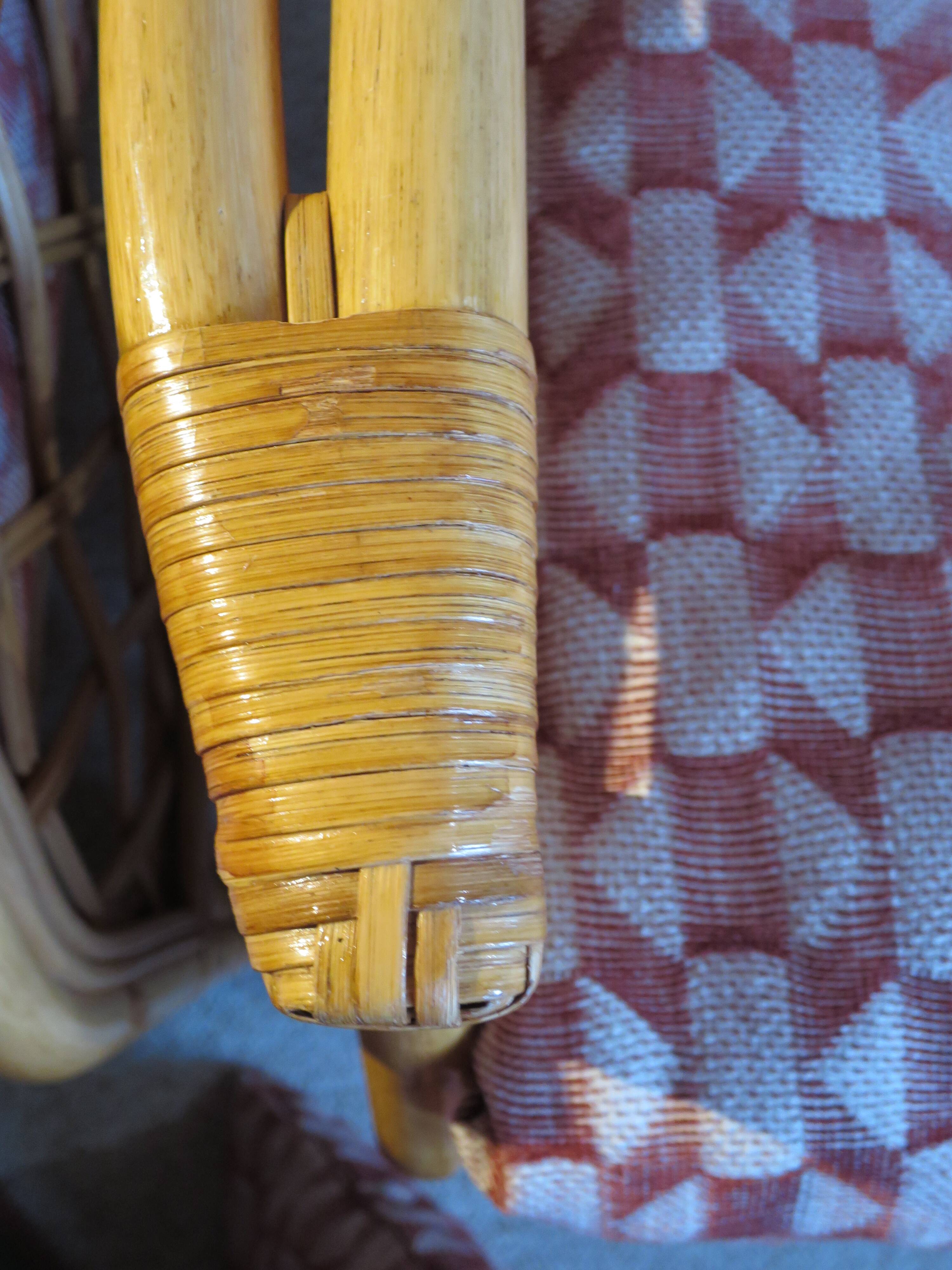 Vintage - Set of 2 woven rattan, bamboo and wood armchairs - Natural colour - 1980s