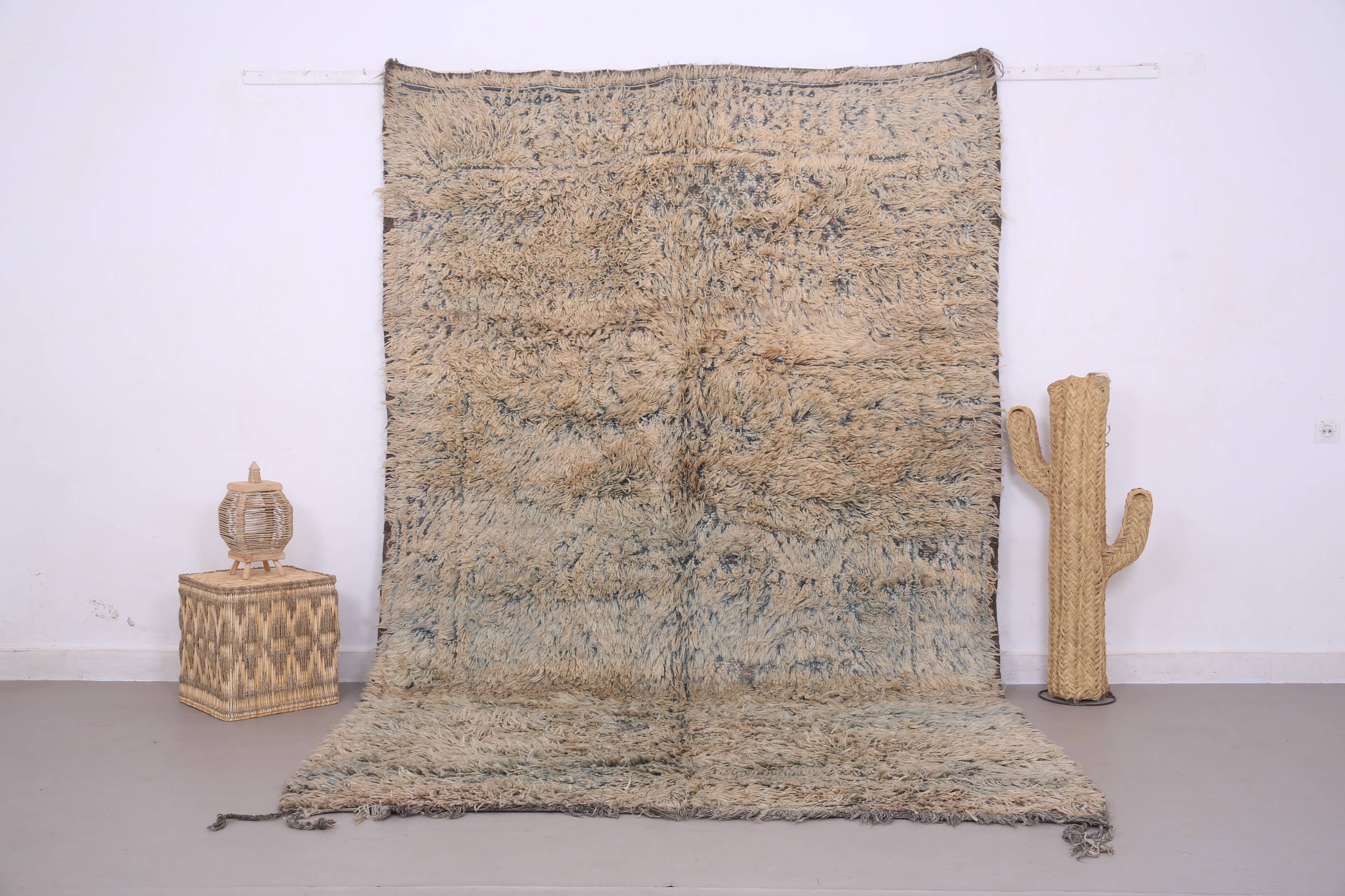 Shag Vintage Moroccan Rug 202 x 325 cm - Berber Wool Rug - Handmade Rug