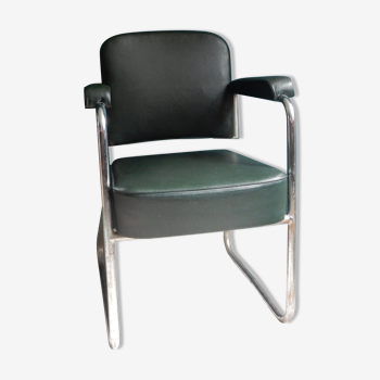 Fauteuil de bureau Roneo skaï des années 60