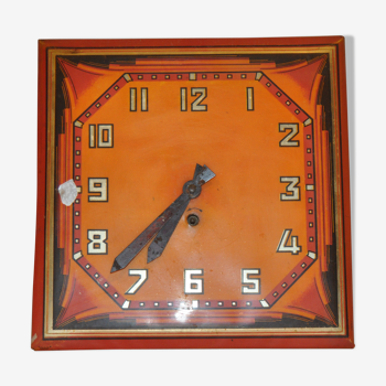 Square clock with orange motives