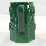 Pitcher vintage green slurry in faience of st clement with fruit