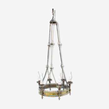 Chandelier gothique en laiton