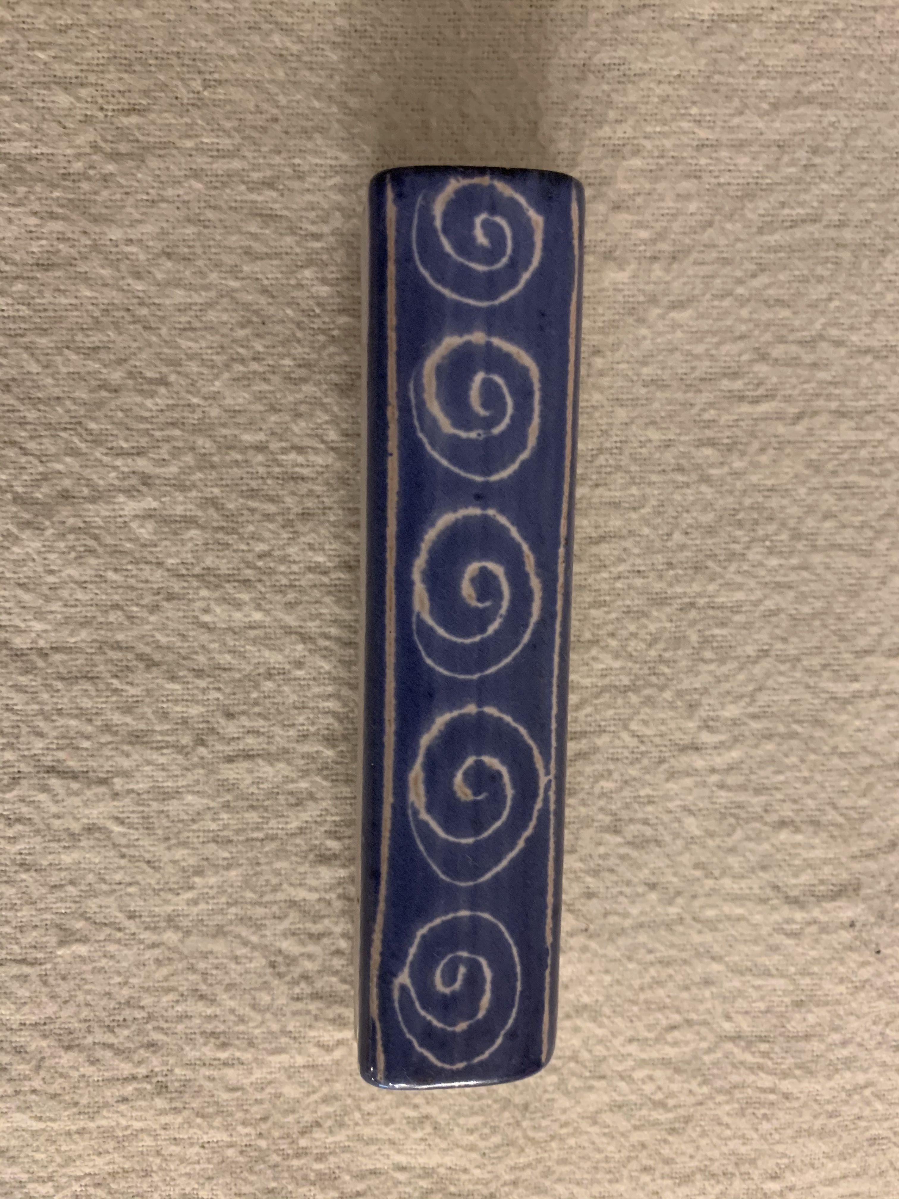 6 wears blue ceramic knives Robert Picault 1960 Vallauris