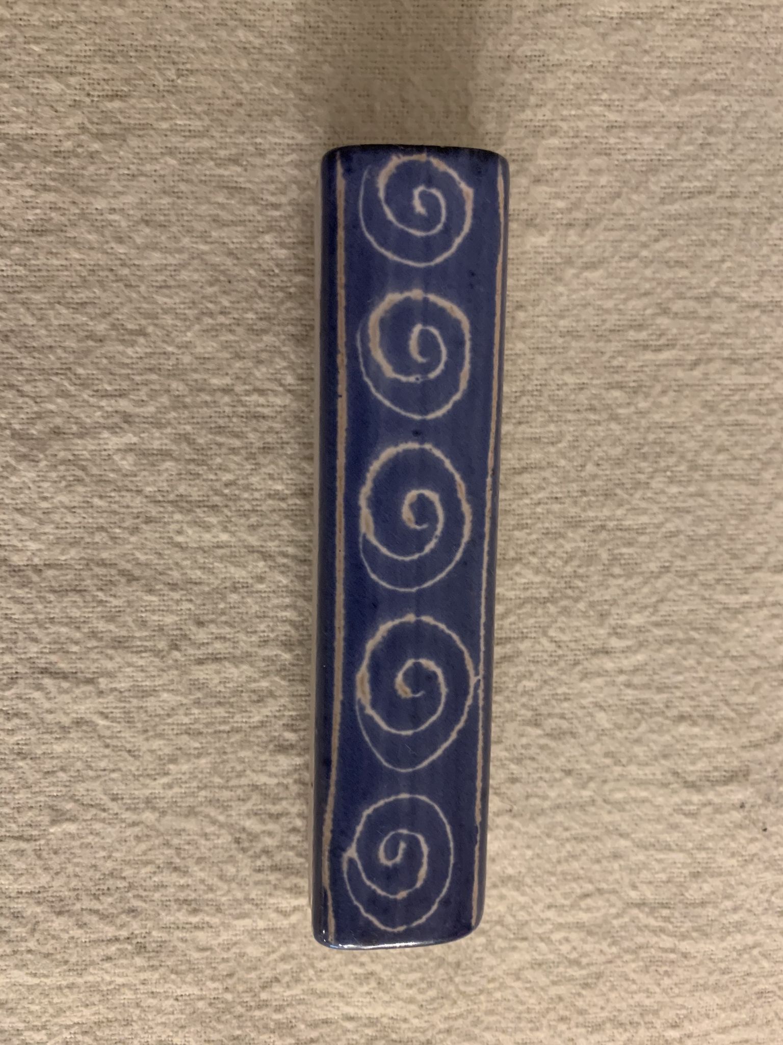 6 porte couteaux en céramique bleue Robert Picault 1960 Vallauris