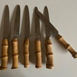 Set of 6 Riviera 1960 bamboo table knives