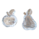 Set of 2 crystal ashtrays in apple and pear shapes.