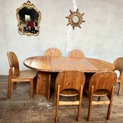 Large Scandinavian pine table - 6 chairs