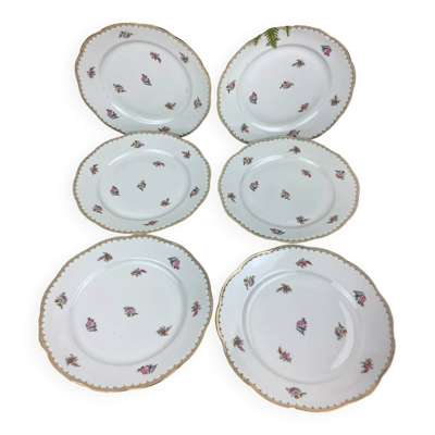 6 Assiettes plates porcelaine Limoges France