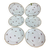 6 flat plates porcelain Limoges France