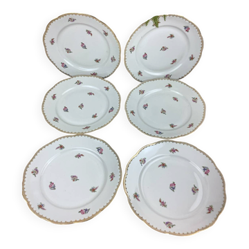 6 Assiettes plates porcelaine Limoges France