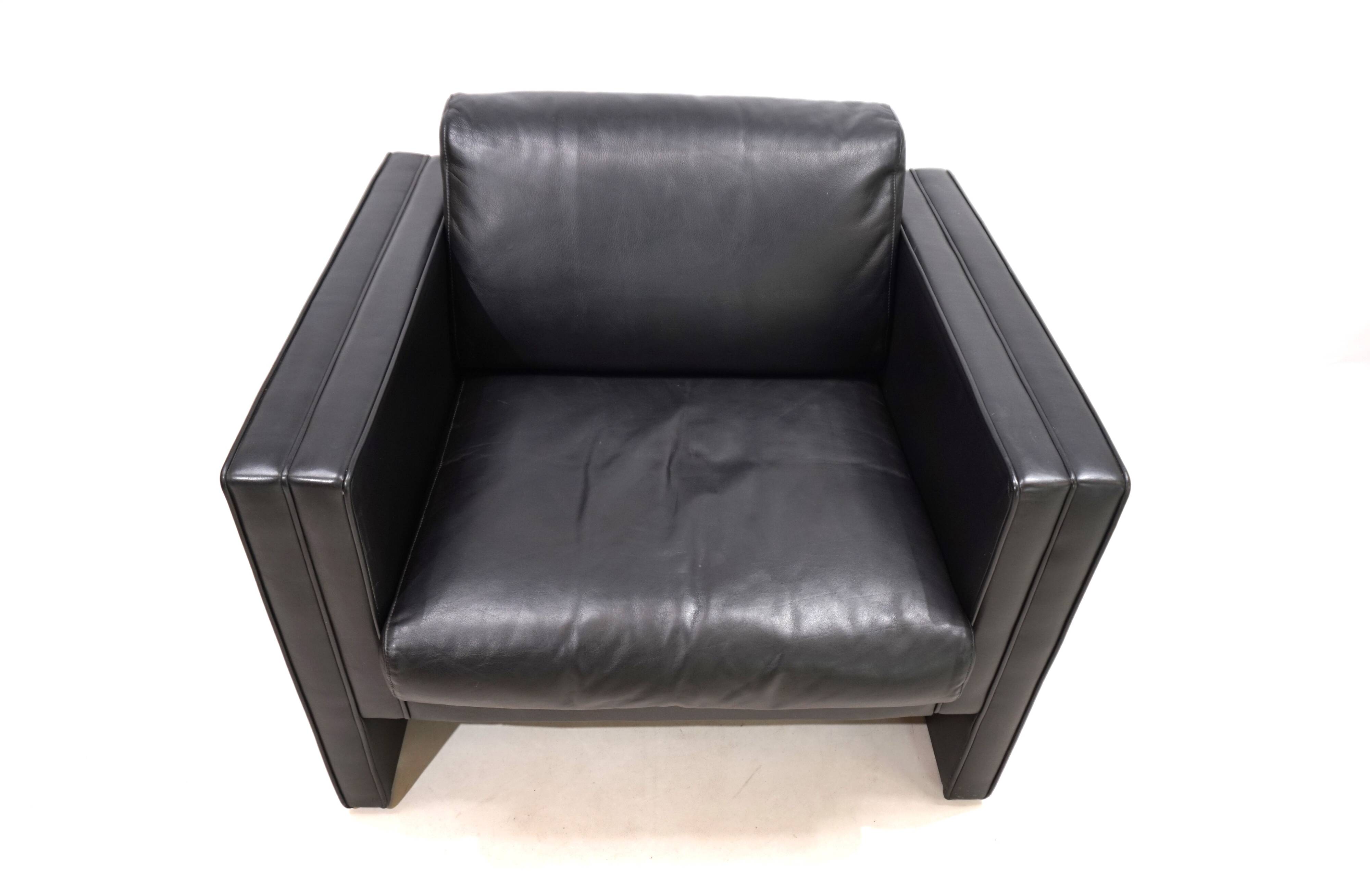 Fauteuil en cuir Knoll Studio Line par Jürgen Lange, 1970