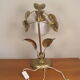 Vintage table lamp sixties Flower and Foliage in gilded metal & Globe opaline