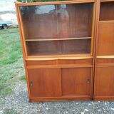 Meubles vitrine des années 50 bois et vitres