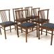 Set of 6 Scandinavian beech chairs, "Lyran" by Erik Wørtz, Sweden, 1960.