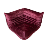 Chauffeuse d'angle Togo en velours bordeaux modèle dessiné par Michel Ducaroy 1973