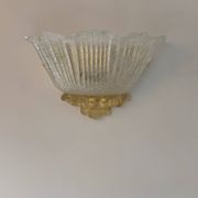 Pair of vintage pressed molded wall sconces, Murano glass, Italy, 1980