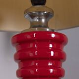 VINTAGE 1970S RED CERAMIC TABLE LAMP, ITALIAN DESIGN