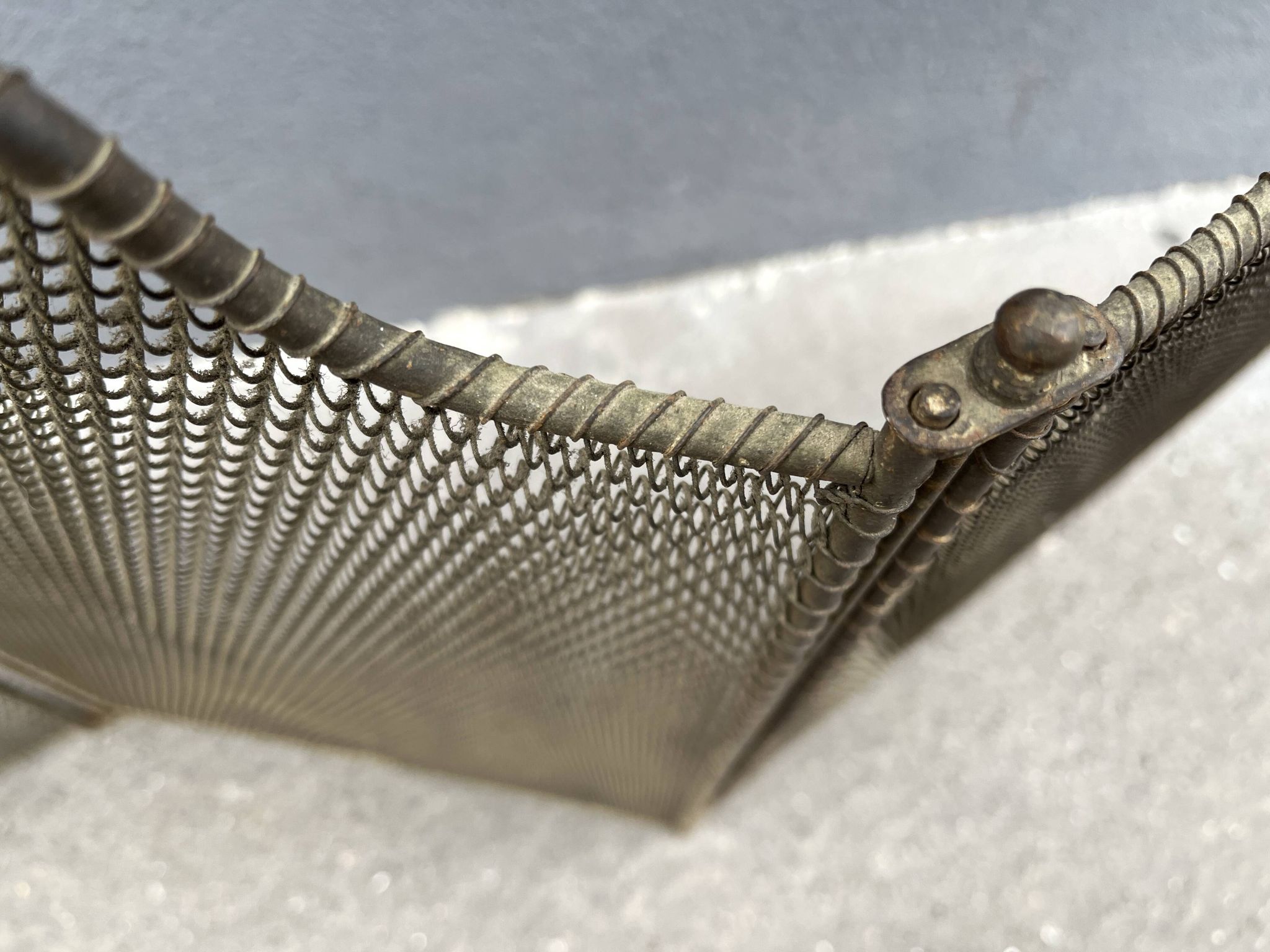 Old 19th century fireplace screen, 4-panel spark arrester