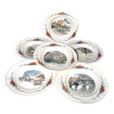 Sarreguemines lot de 6 assiettes creuses Obernai décor Loux – Alsace