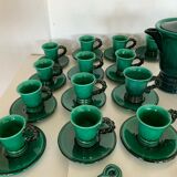 Service a thé et café en grès émaillé Marius Giuge XX siècle