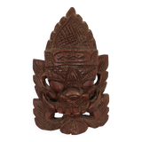 Masque de décoration asiatique en bois sculpté