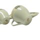 Paire de tasses Ewa, style mid-century modern, porcelaine blanche ivoire, Pologne, années 1970.