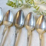 Set of 8 vintage silver plated soup spoons