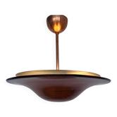 Suspension en laiton de style Bauhaus à éclairage indirect, années 1930 - Tchécoslovaquie