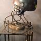 1900 old copper brass table lamp with glass cabochon 35x24