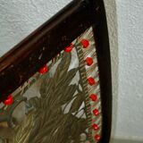 Pare-feu art-nouveau en bois et laiton
