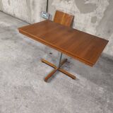 Scandinavian vintage telescopic extendable teak table 1970