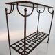 Console en fer forgé et verre, étagère treillis – vintage 70/80