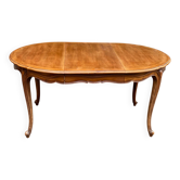 Table à manger ronde extensible Louis XV en bois massif des années 60