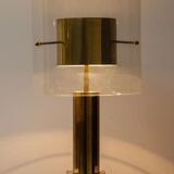 In wood and lucite France 1970 s desk lamp