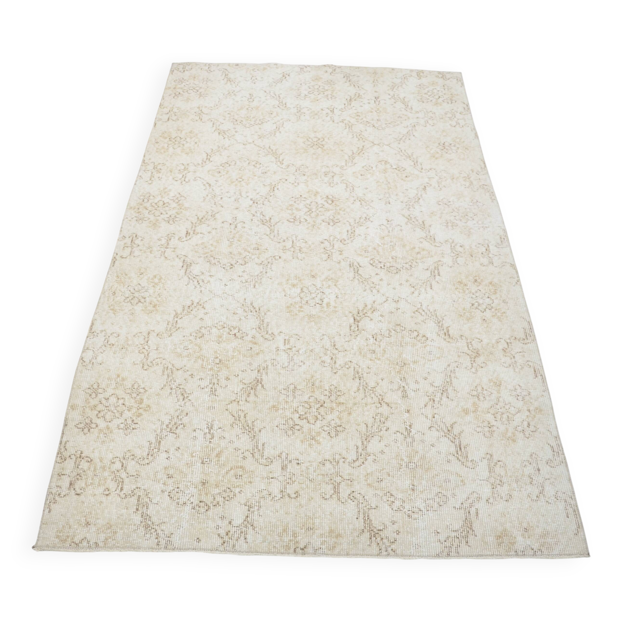 Beige Geometric Oushak Turkish Rug sku 3123