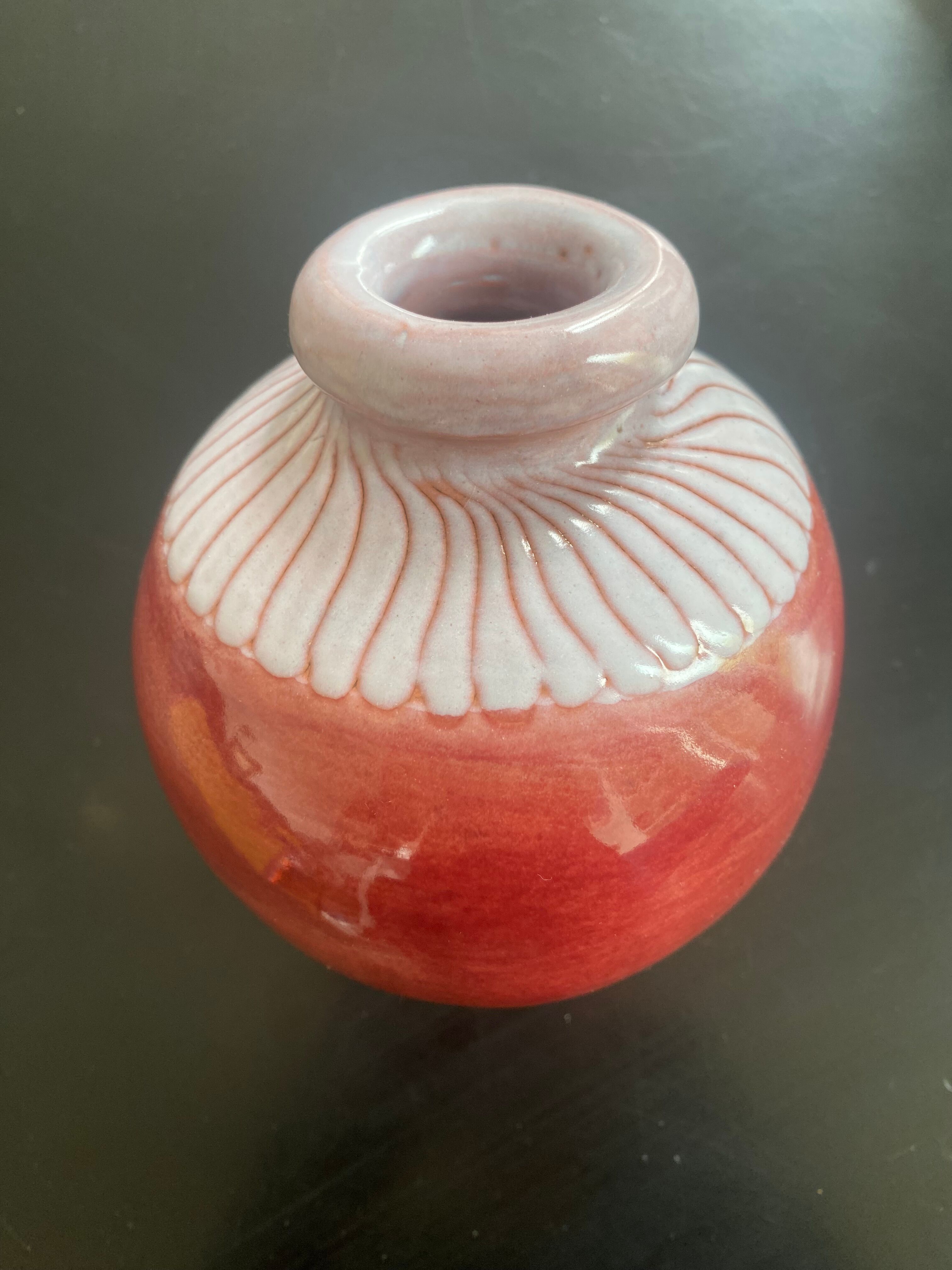 Glazed ceramic ball vase by Jean and Robert Cloutier 1950-1960
