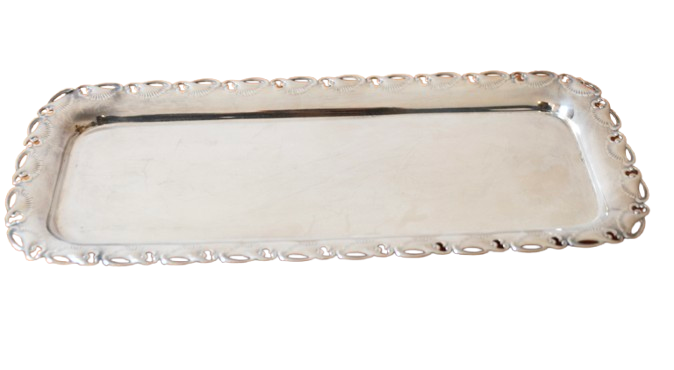 Silver-plated metal tray