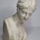 Antique goddess bust in patinated plaster, old, 27 cm