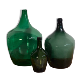 Antique green damajuanas (circa 1920). 3-piece set #5