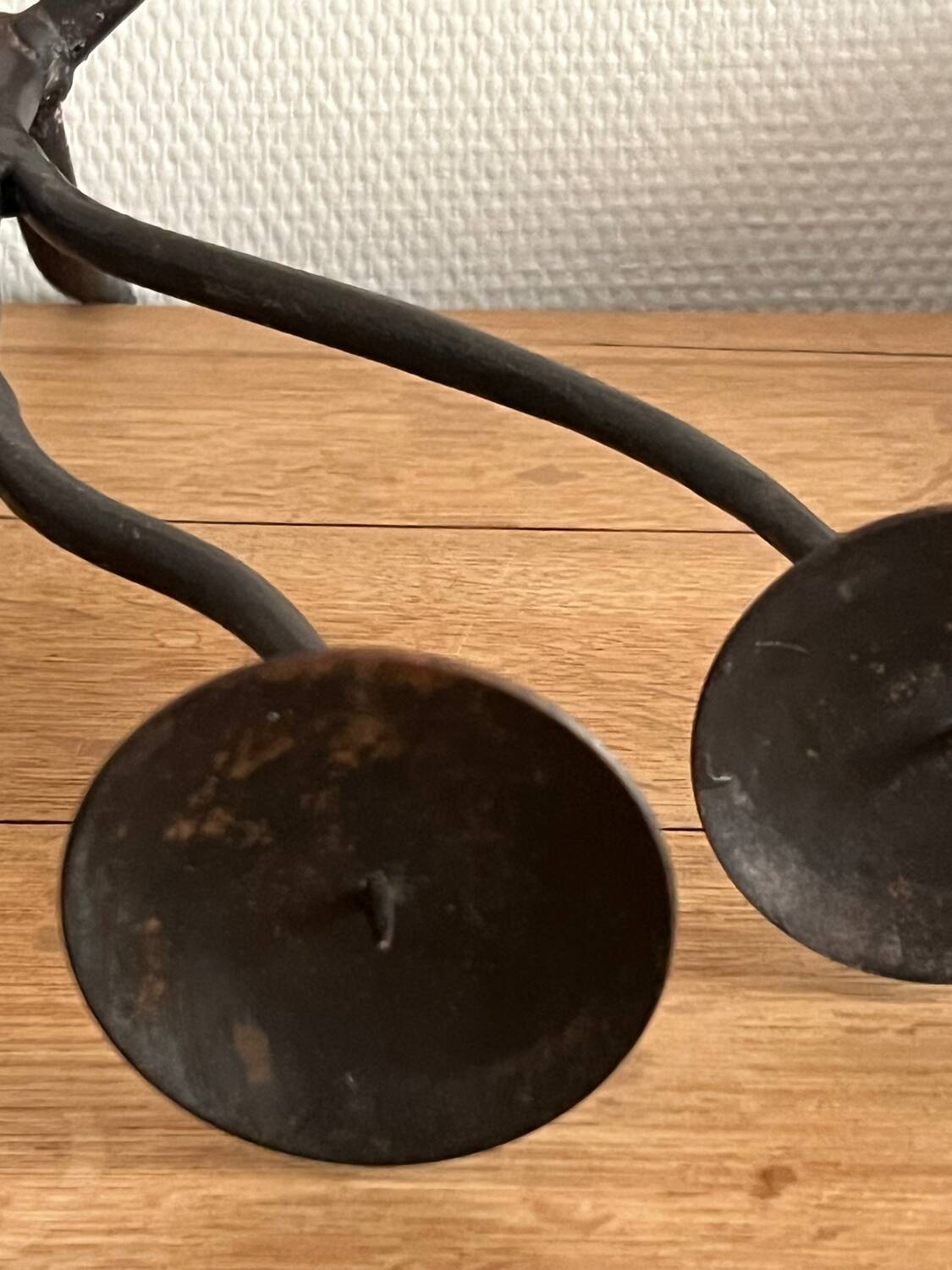 Brutaliser 5-branched mid century wrought iron candlestick – unique piece