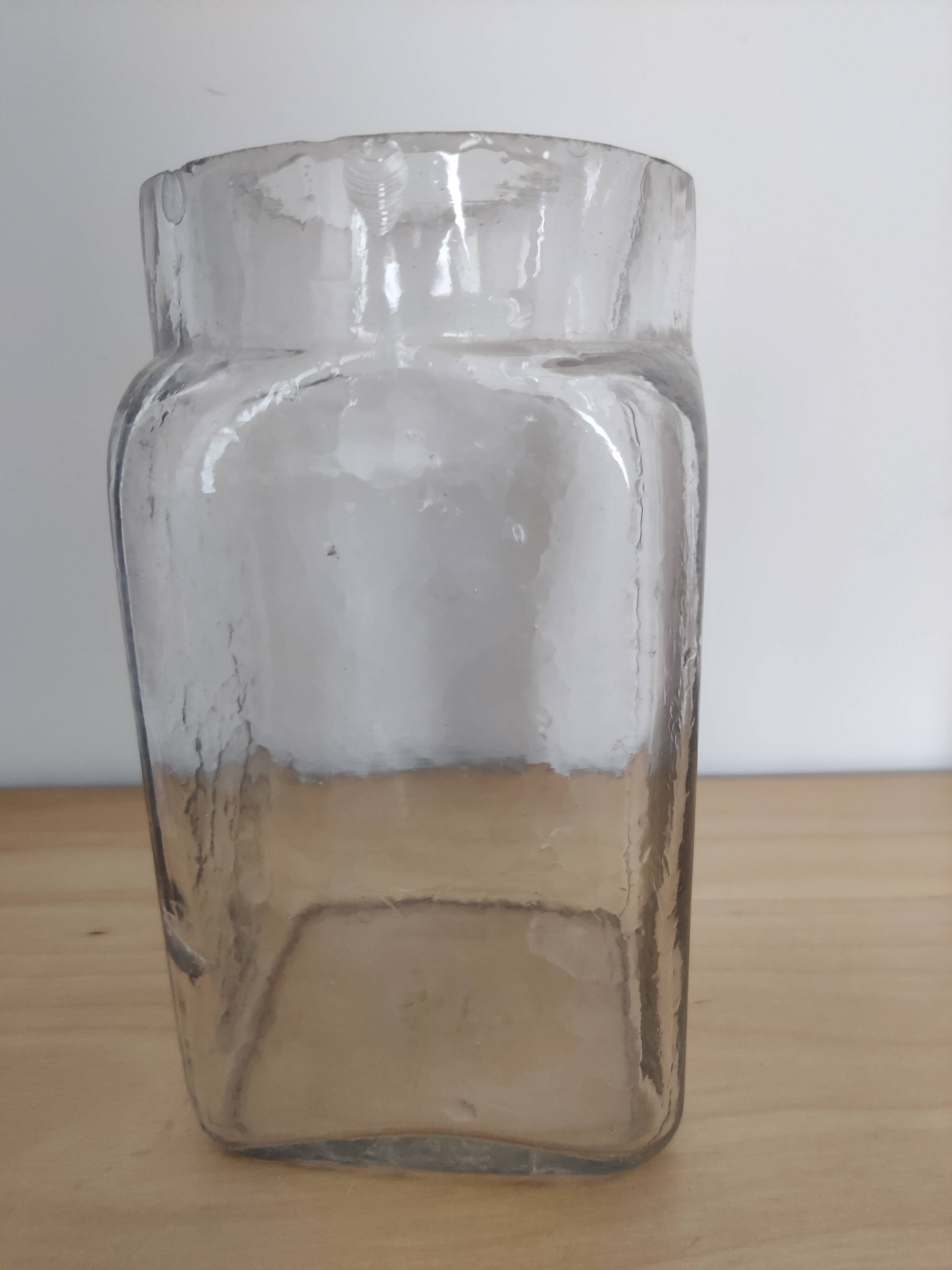 Vase, old jar in blown glass