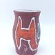 Small Accolay vase in ceramic with polychrome abstract decoration – 1950s/60s