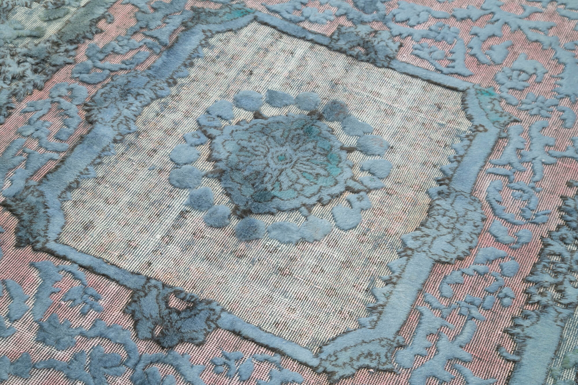 Hand-knotted vintage turkish 1980s 157 cm x 251 cm blue rug