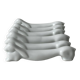 6 porte-couteaux en porcelaine en forme de lapin