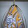 Suspension in orange and blue floral fabric