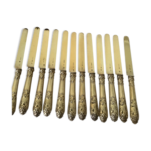 12 couteaux odiot en - vermeil