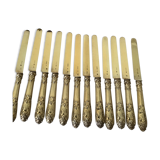 12 odiot knives in vermeil XlXeme