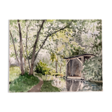 Aquarelle de paysage vintage
